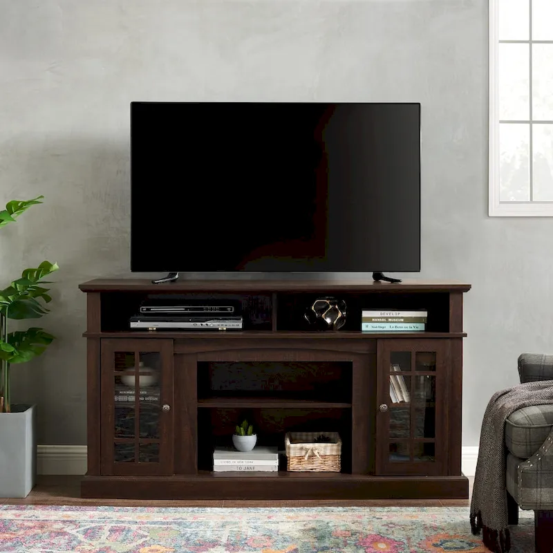 58 Classic TV Stand with Open & Closed Storage for TVs Up to 65