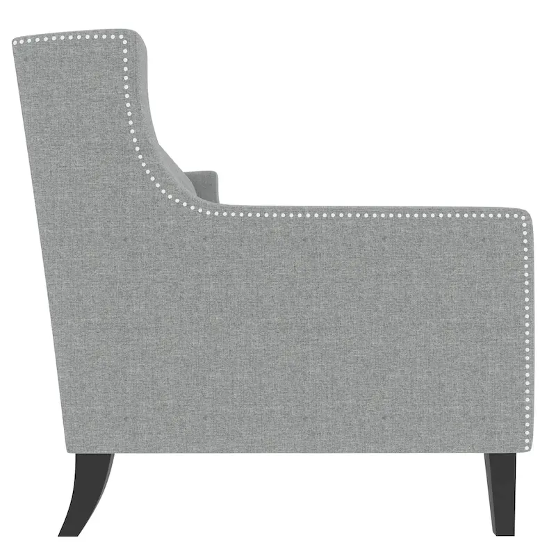 Grey 78.75 Polyester 3-Seater Sofa with Tufted Back and Cushions
