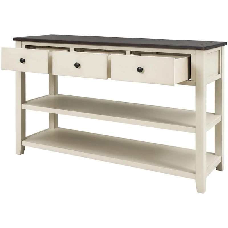 Retro Console Table with 3 Drawers - Multiple Colors
