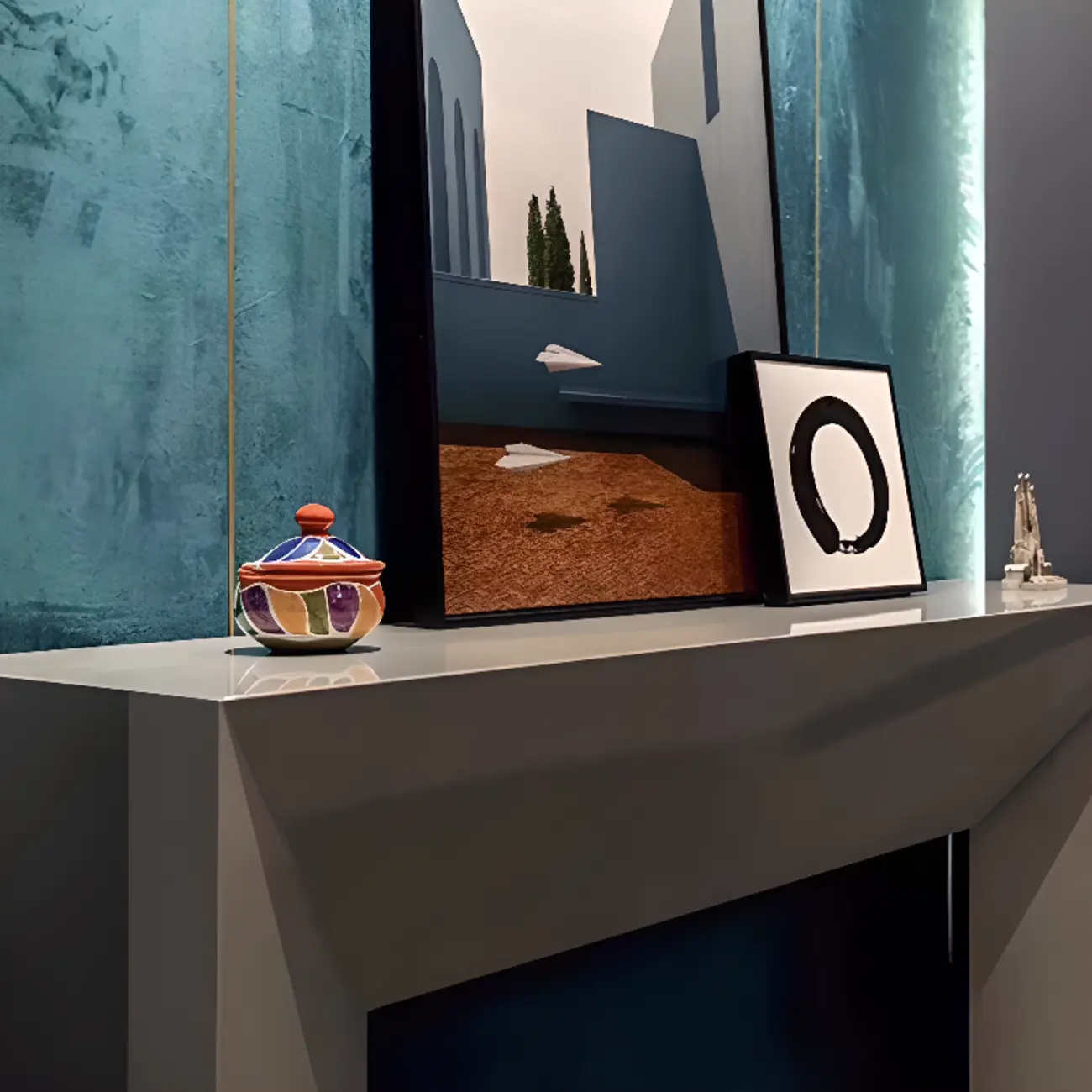 Modern Stone Top Wooden Base Console Table | HomeyFad