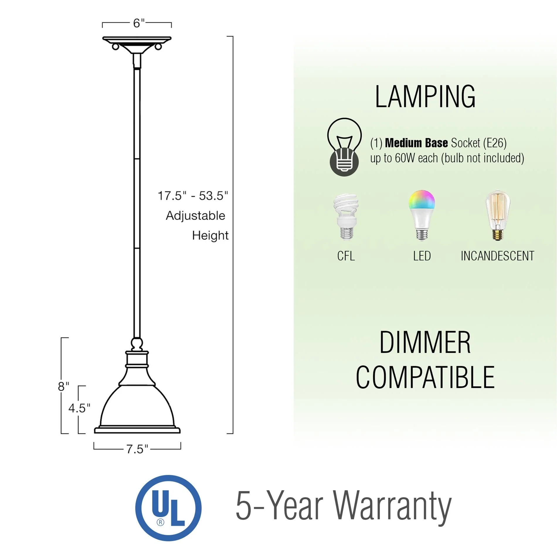 Ellie 8 Adjustable Mini Pendant Light