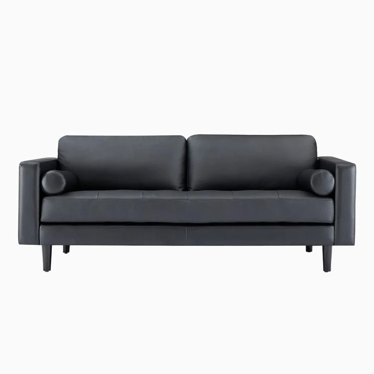 Genuine Mid-Century Leather Sofa