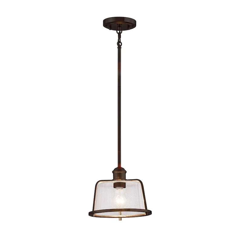 Justice Design Group Revere 12  1-Light Pendant with Seeded Glass Shade