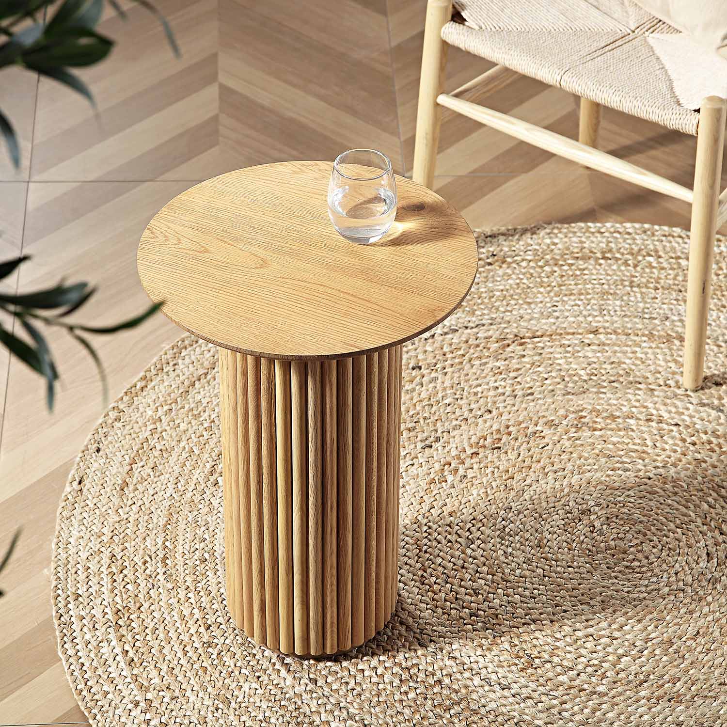 Oak Round Side Table, Oak