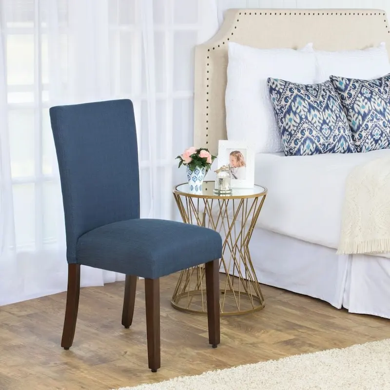 Blue Oceanside Upholstered Parson Dining Chair — Coastal Accent
