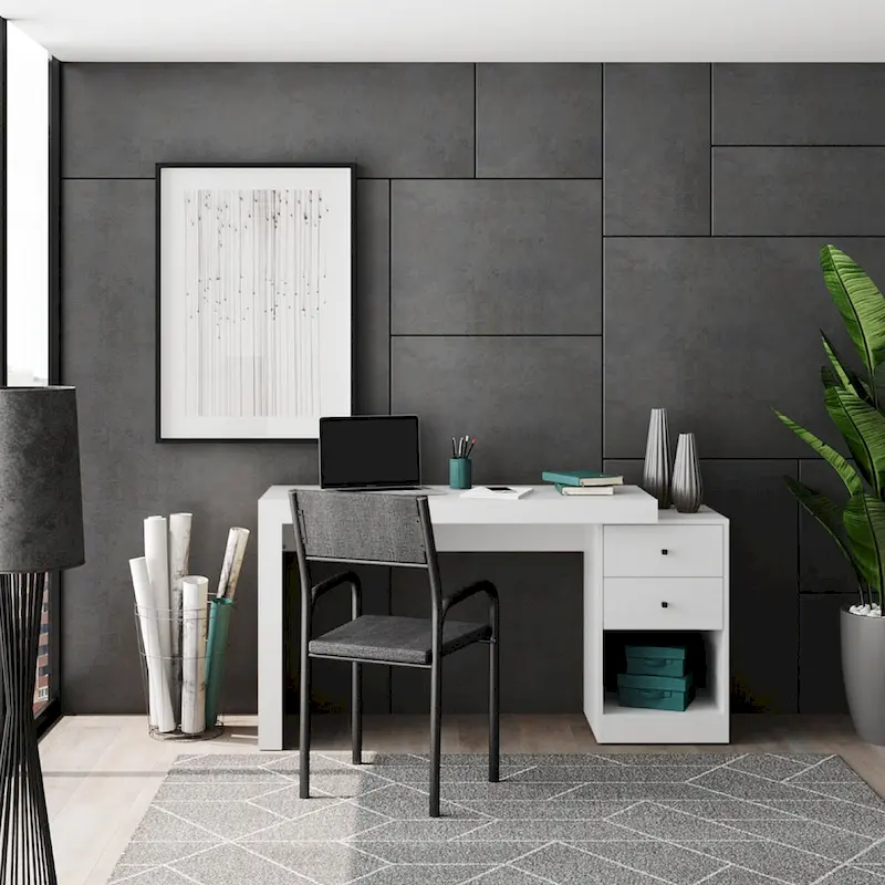 Modern Designs Expandable 47 to 61 Inches Long Home Office Desk