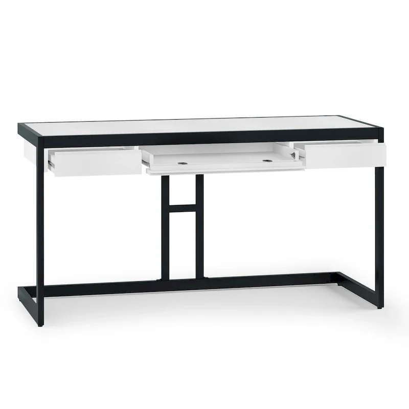 WYNDENHALL Cecilia Solid Acacia Wood Industrial Office Desk