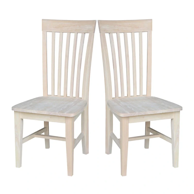 Solid Wood Tall Mission Dining Chairs, Set of 2