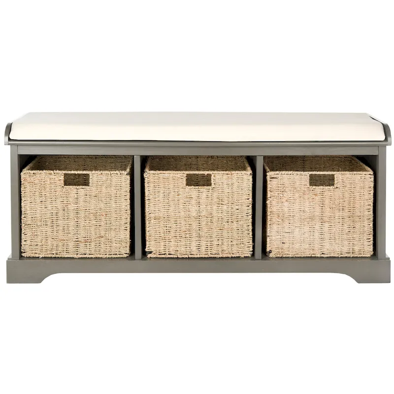 Eola Grey/ White Storage Bench - 47 x 16.1 x 19.9 - 47Wx16Dx20H
