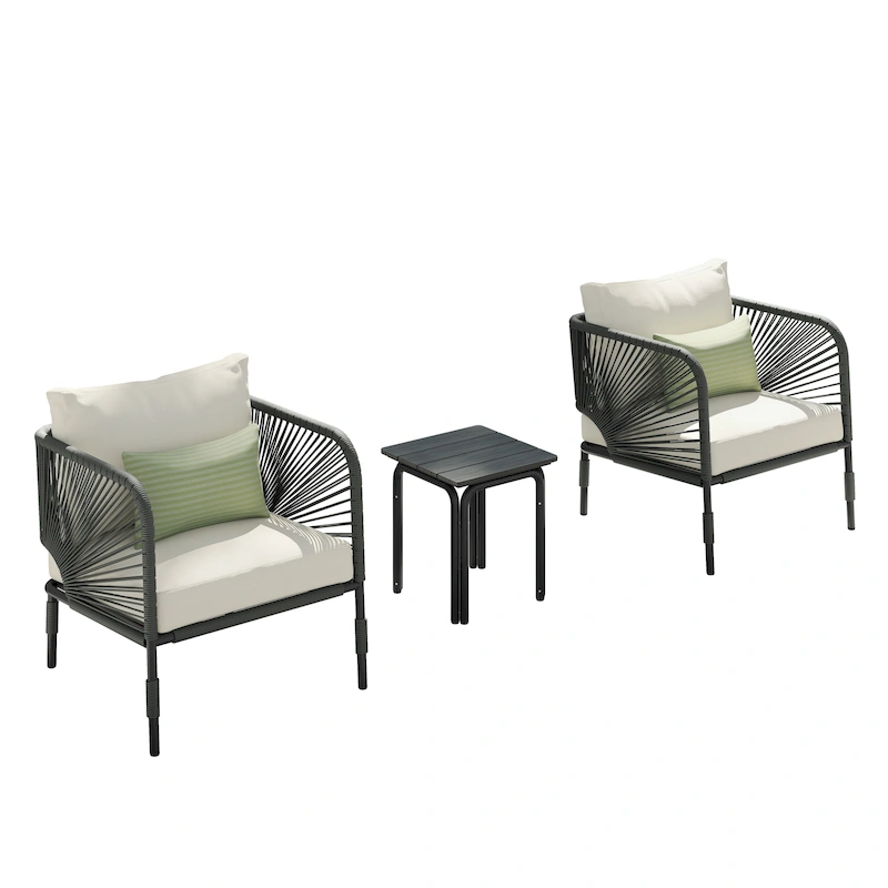 Corvus Serenity 3-piece Outdoor Chat Set with Sunbrella Pillows