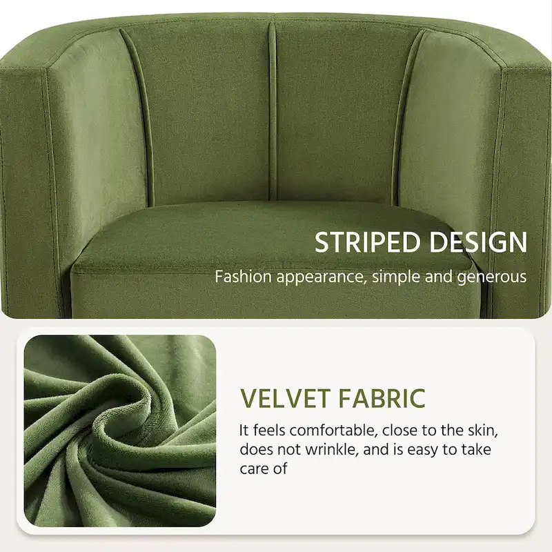 Modern Barrel-shaped Chair Upholstered Velvet Club Chair