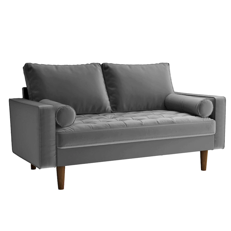 Luis Mid-century Modern Tufted Velvet Loveseat - N/A