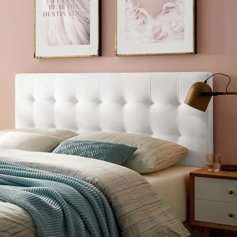 Pink/Gray/Light Blue/White/Navy Queen Biscuit-Tufted Velvet Headboard, 1-Person