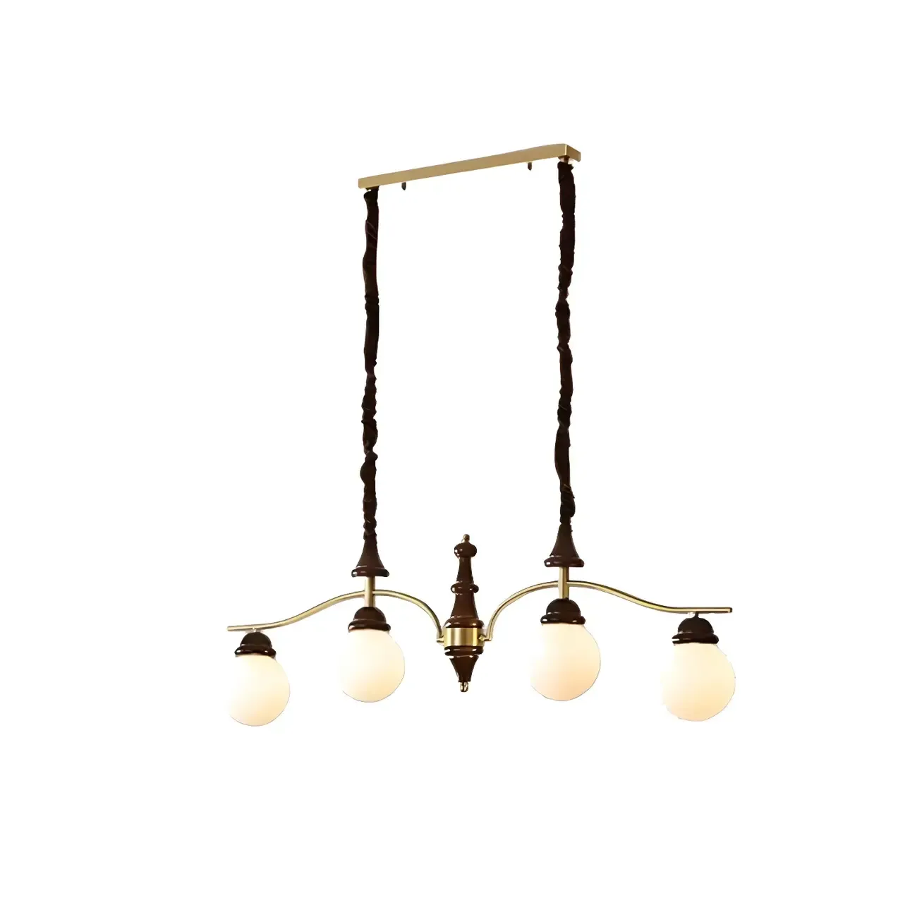 Kitchen Modern Brown Glass Globe Island Pendant Light