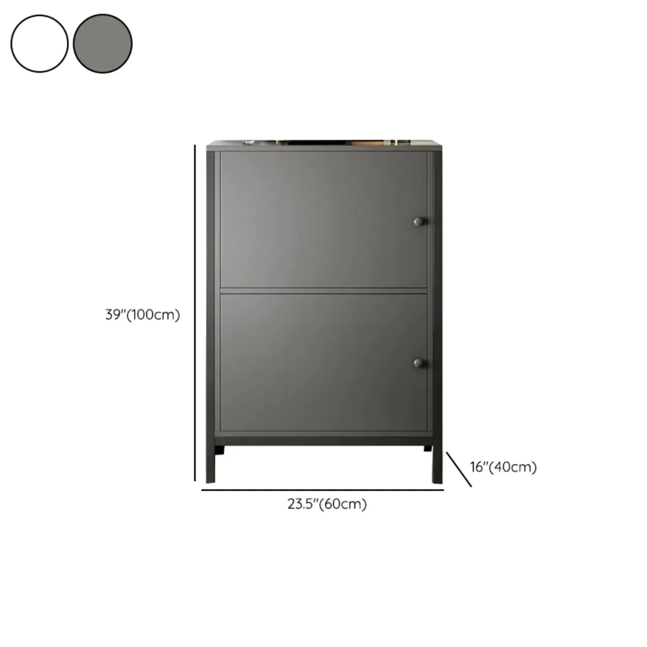 Freestanding Simple Black/White Rectangular Accent Cabinet