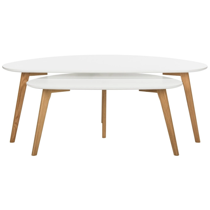 SAFAVIEH Vikki Double White Coffee Table - 47.2 x 23.6 x 17.7 - 47Wx24Dx18H