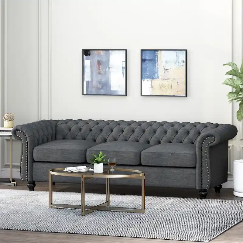 Tufted Chesterfield 3-Seat Sofa