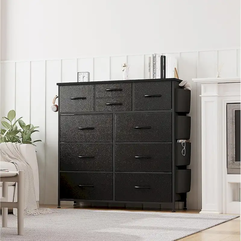 10 Drawer Dresser Fabric Closet Storage Tower Organizer Unit Bedroom
