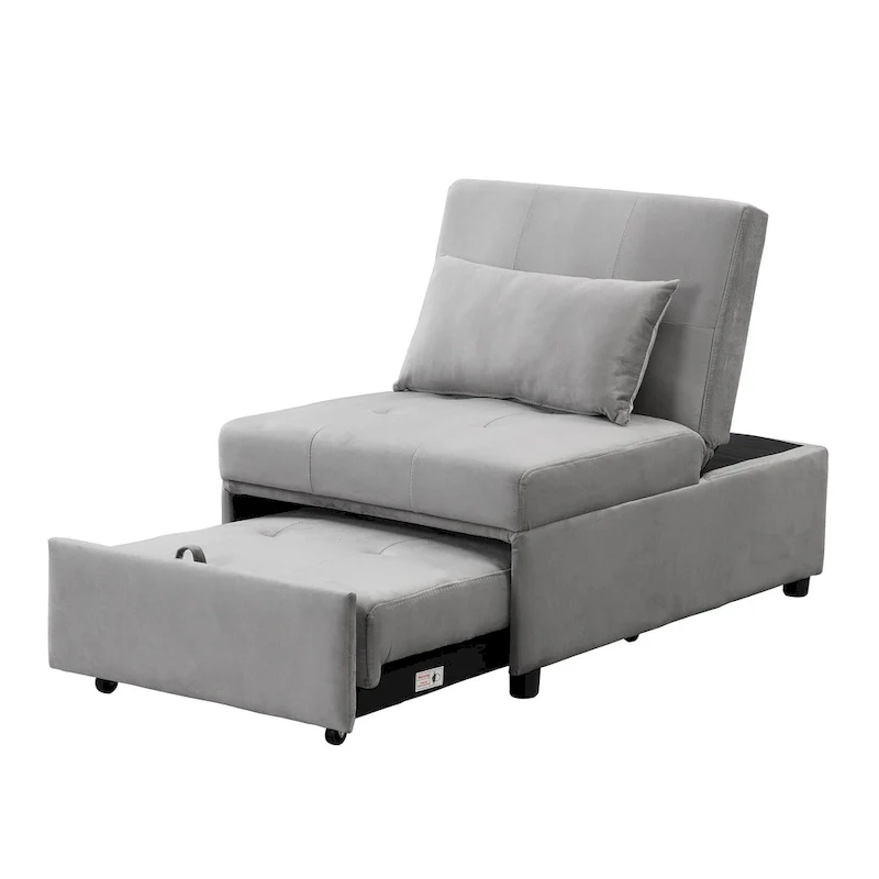 Multi-Functional Folding Ottoman Sofa Bed with Converts to Lounge Chair and Single Bed (264lb Capacity)