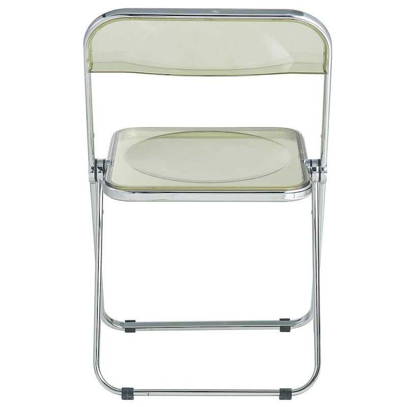 Acrylic Folding Dining Chair with Chrome Frame Set of 4 Lawrence Series by LeisureMod