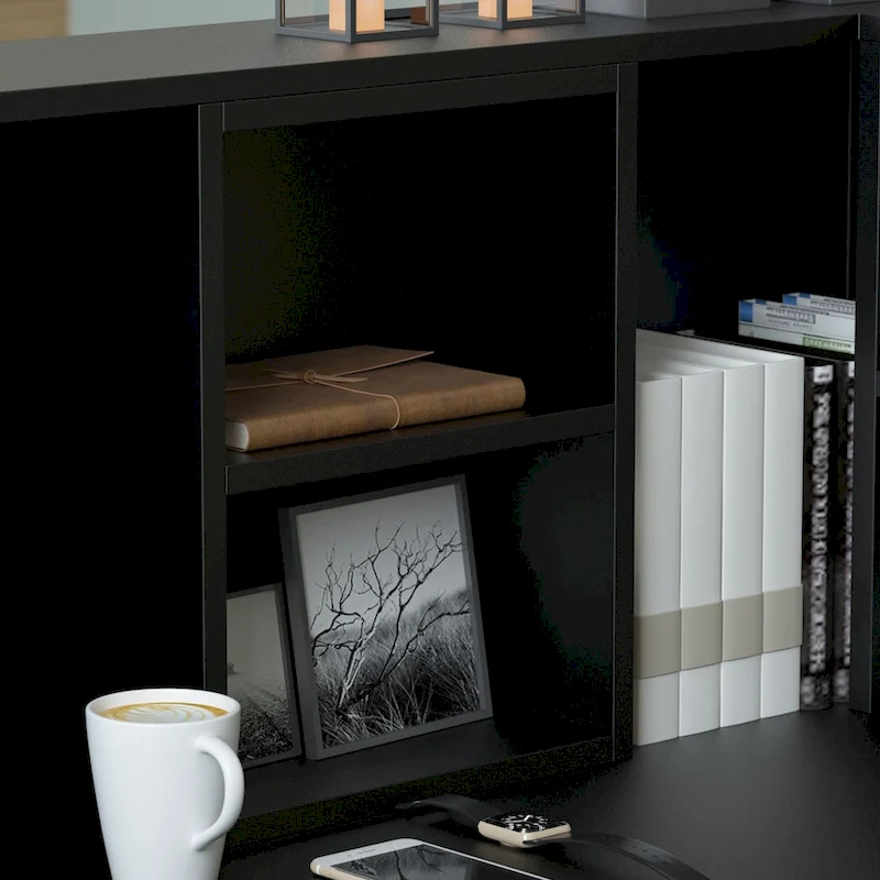 Timechee 55.9W 48.4H L-Shape Wood Reception Desk Drawer With Lock