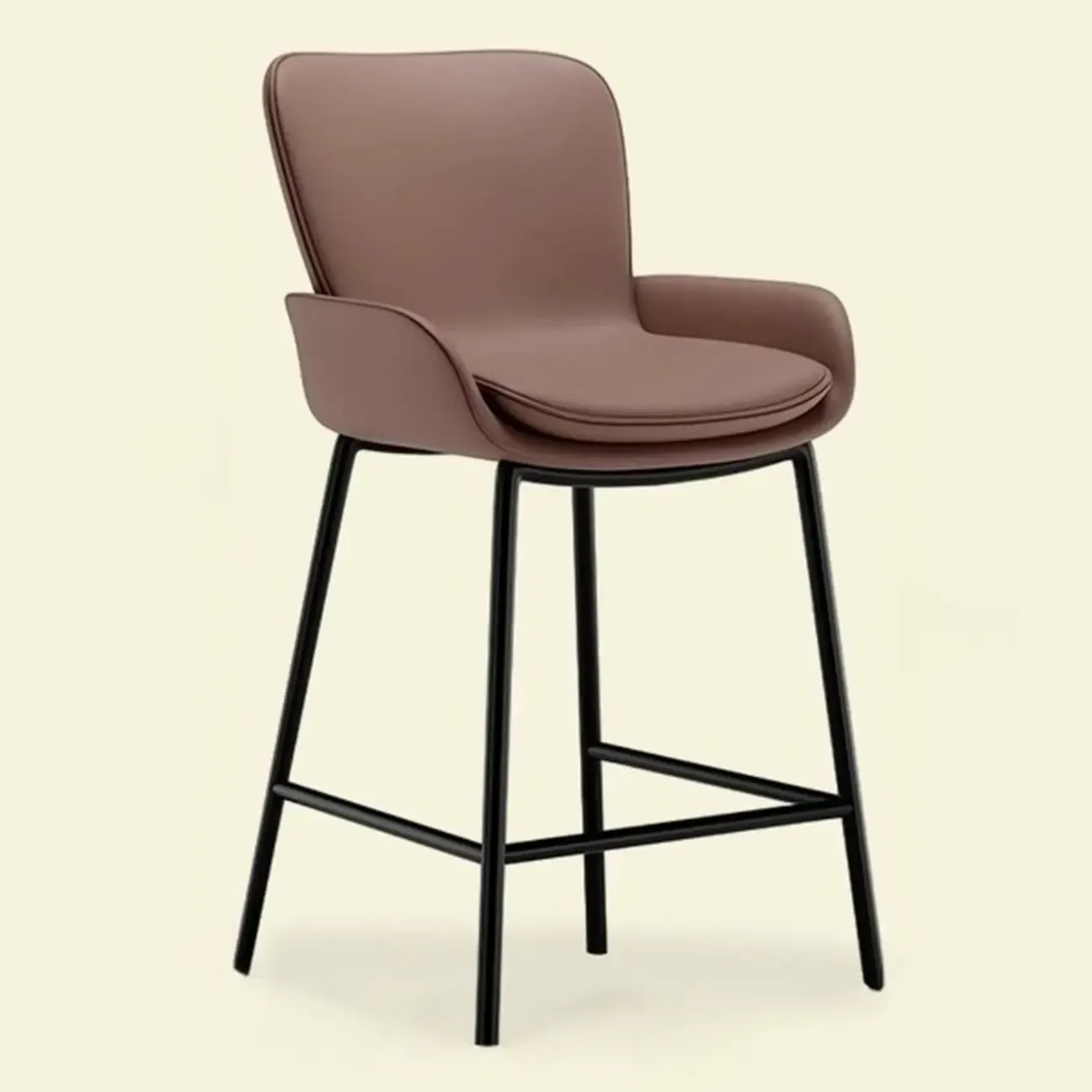 Coffee Bucket Four Legs Leather Counter Bar Stools