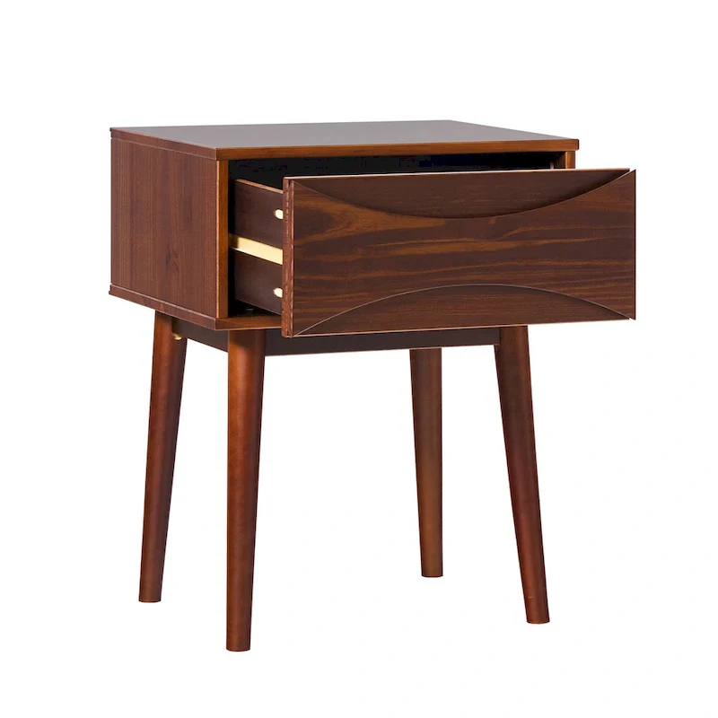 Mid-Century Curved-Drawer Nightstand