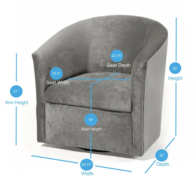 Ellery Modern Microfiber Swivel Accent Chair by