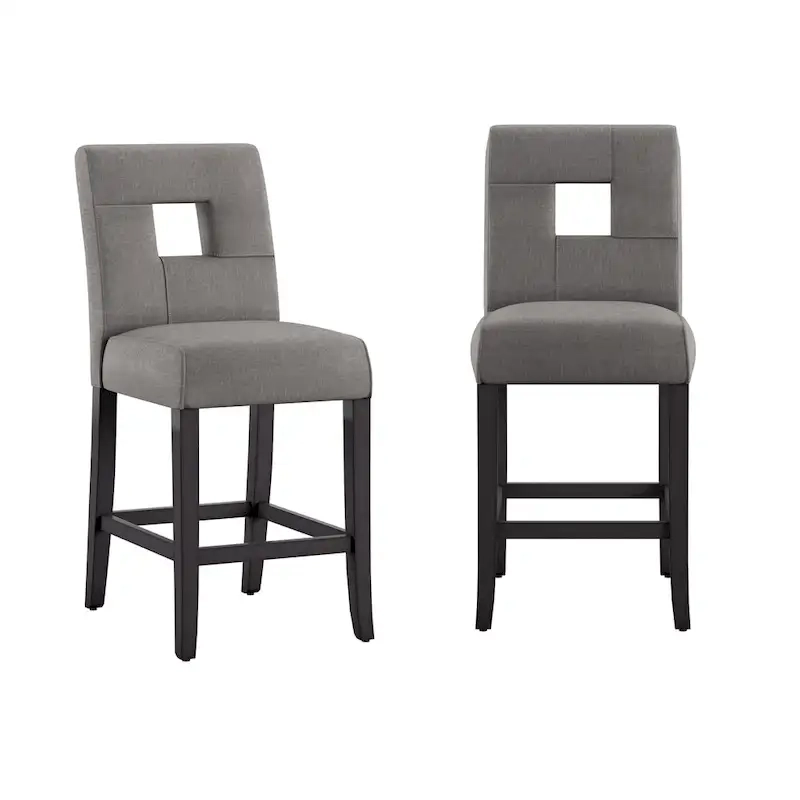 Brda Keyhole Counter Height High Back Stools (Set of 2) - Stool