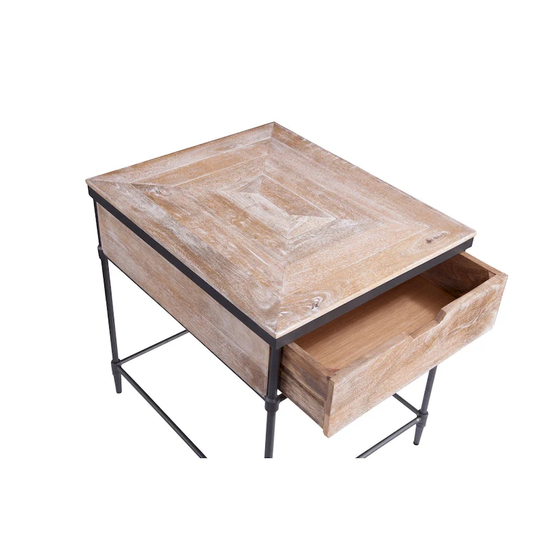 Fenway Mango Solid Wood Top Square End Table