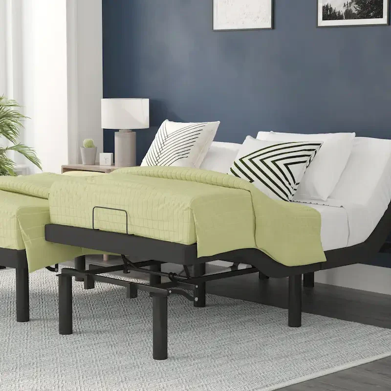 Anti-skid Upholstered Adjustable Bed Base with Wireless Remote