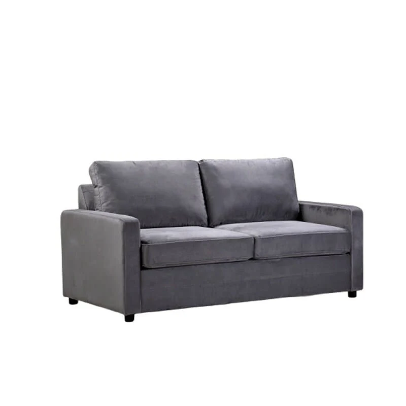 Velvet Sofa Bed with Pull-Out Mattress - 70 Inch Square Arms