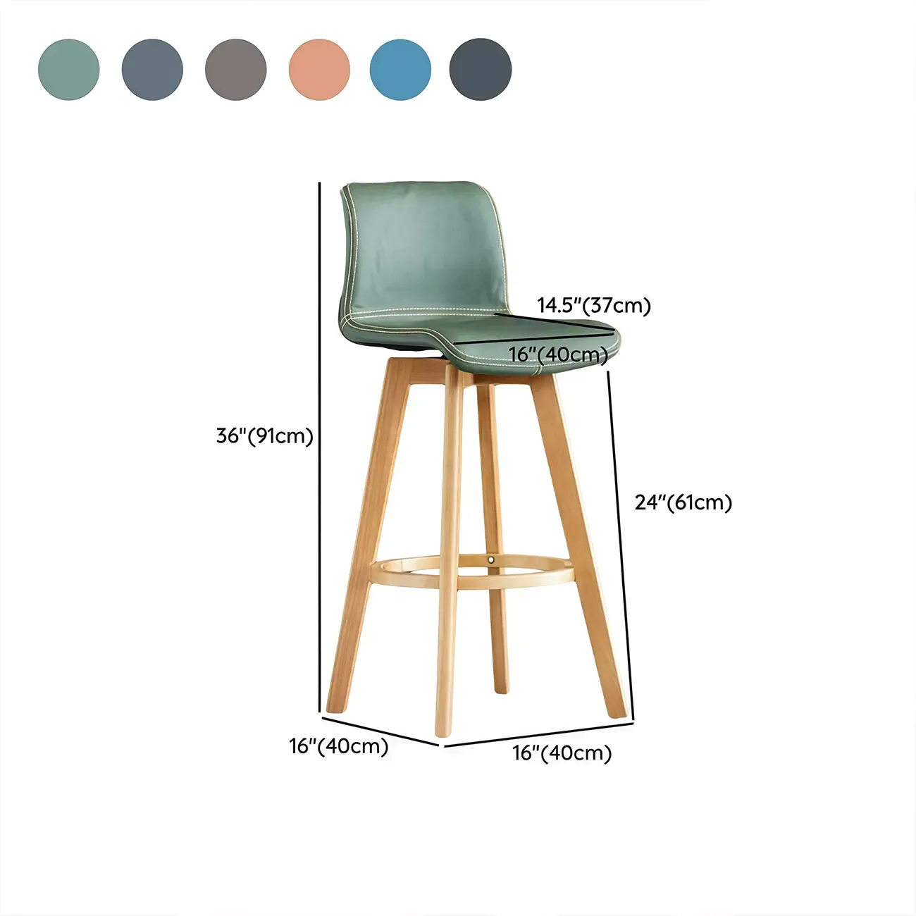 Saddle Leather Counter Height Low Back Swivel Bar Stools