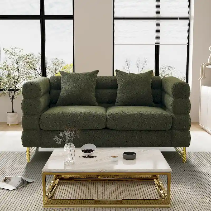 Teddy Fabric Modern Sectional Sofa L-Shape/2/3/4 Seater