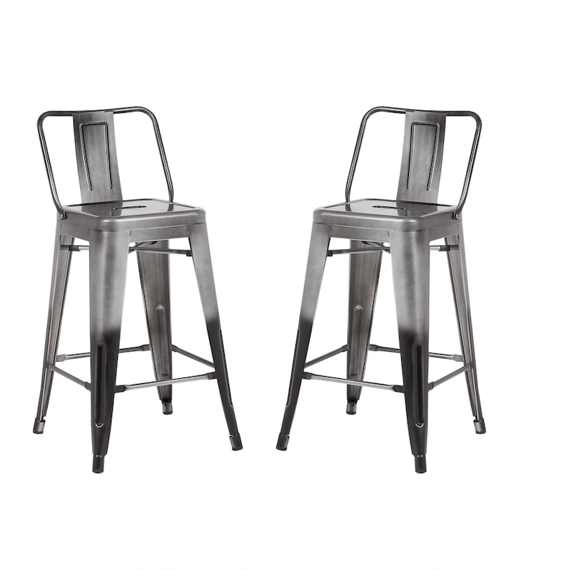 AC Pacific 30 Inch Metal Barstool Set of 2