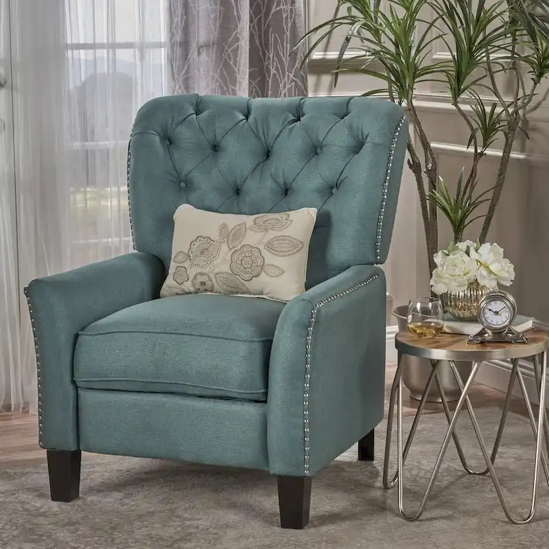 Cerelia Tufted Fabric Recliner by Christopher Knight Home
