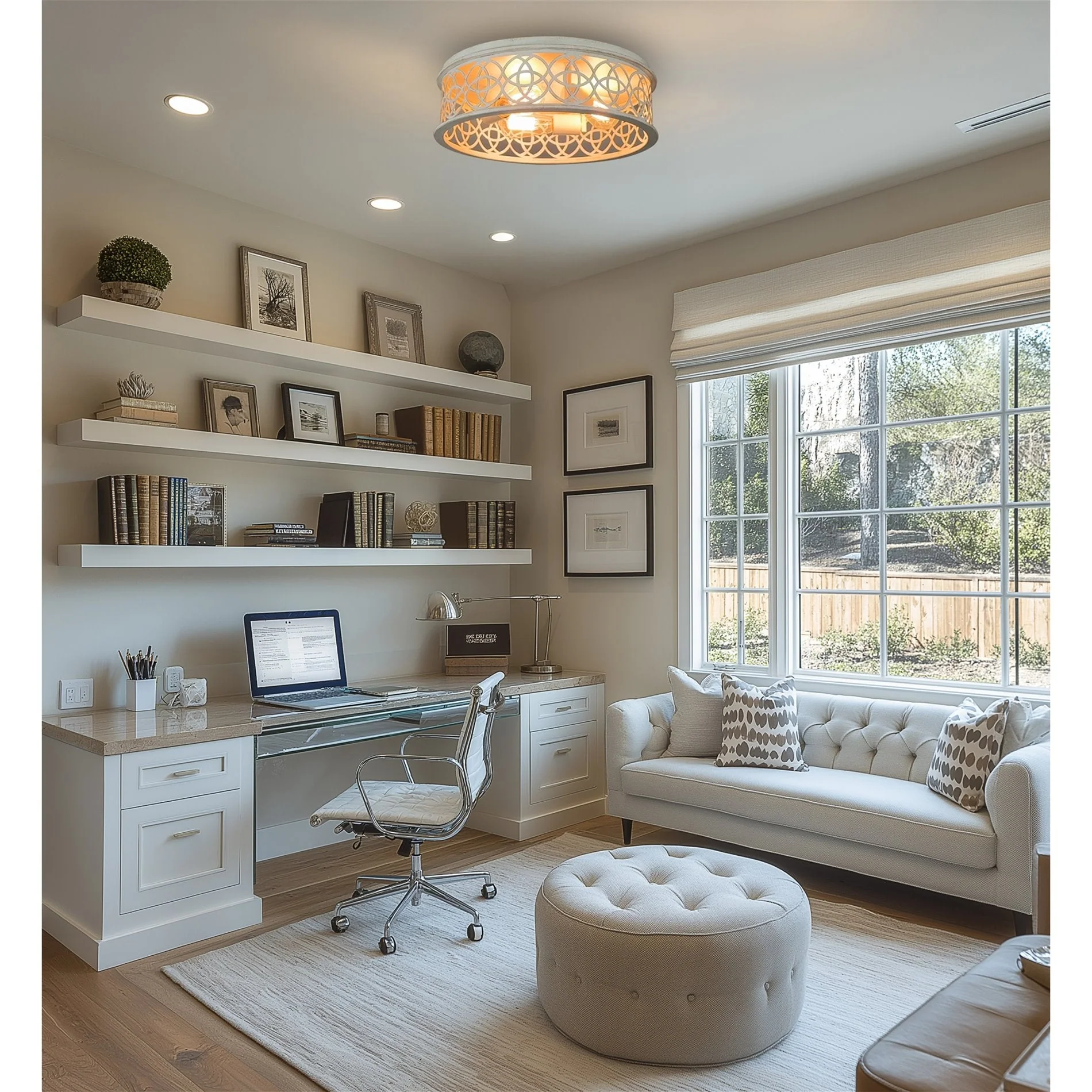 Blythe 17 3-Light Rustic Farmhouse Flush Mount Ceiling Light