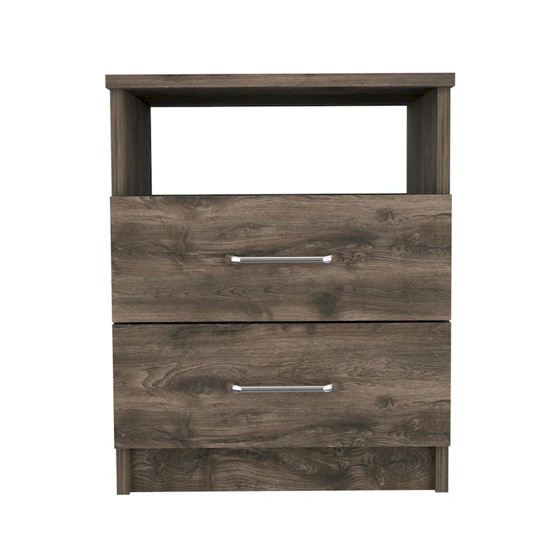 FM Furniture Oklahoma Nightstand with Two Drawers, and One Shelf