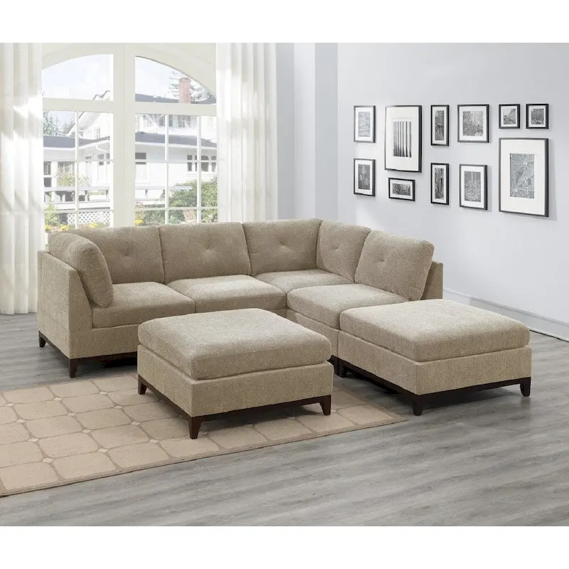 Camel Chenille Sectional Modular