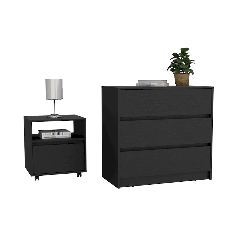 Milford 2 Piece Bedroom Set,Nightstand + Dresserfor Bathroom,Living Room,Bedroom