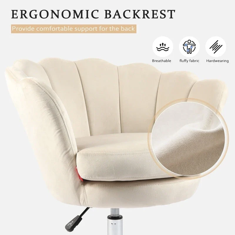 Accent Chair Swivel Vanity Chair Office Desk Chair With Wheels Modern Height Adjustable Pink/Grey/White