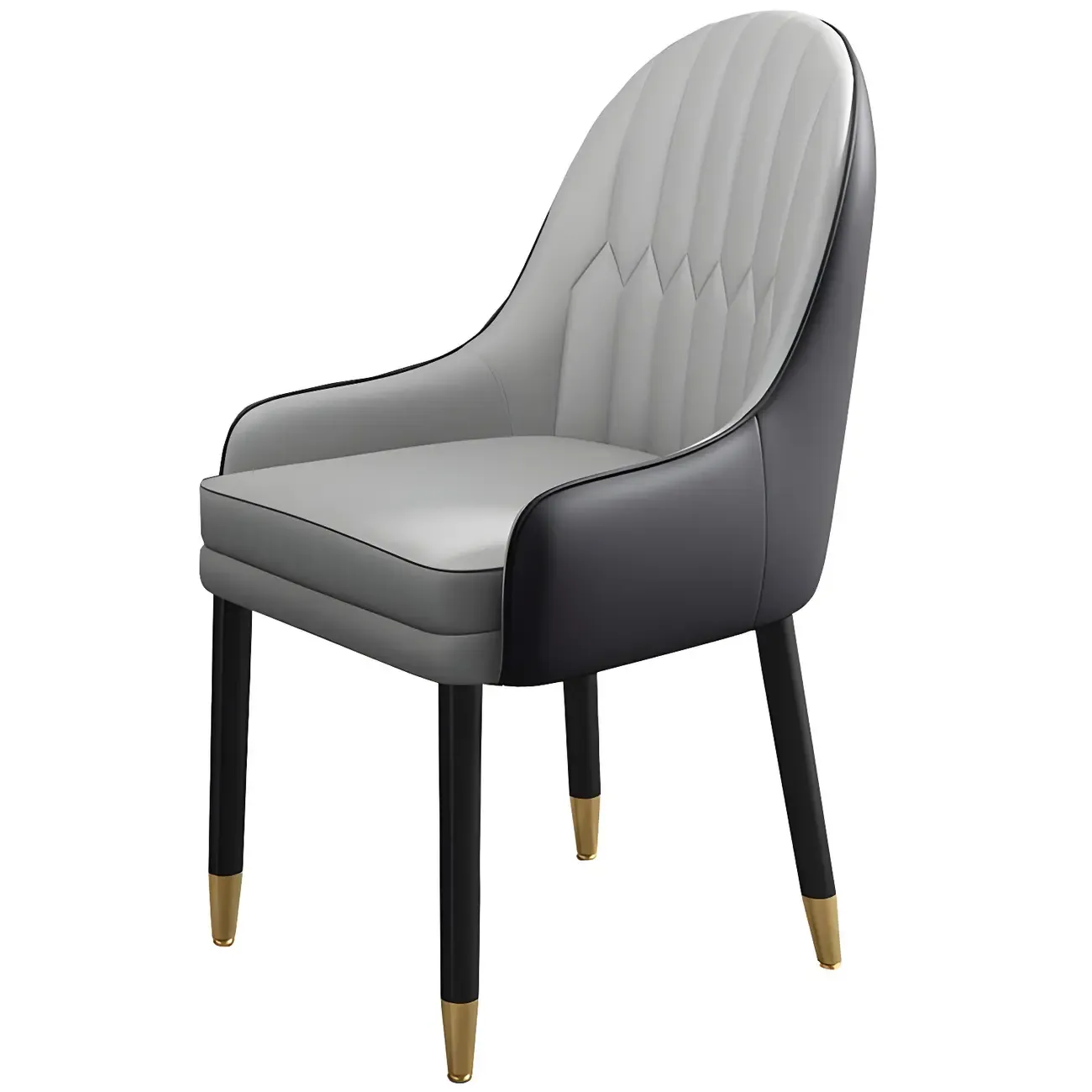 Modern Leather Upholstered Dining Chair with Arms