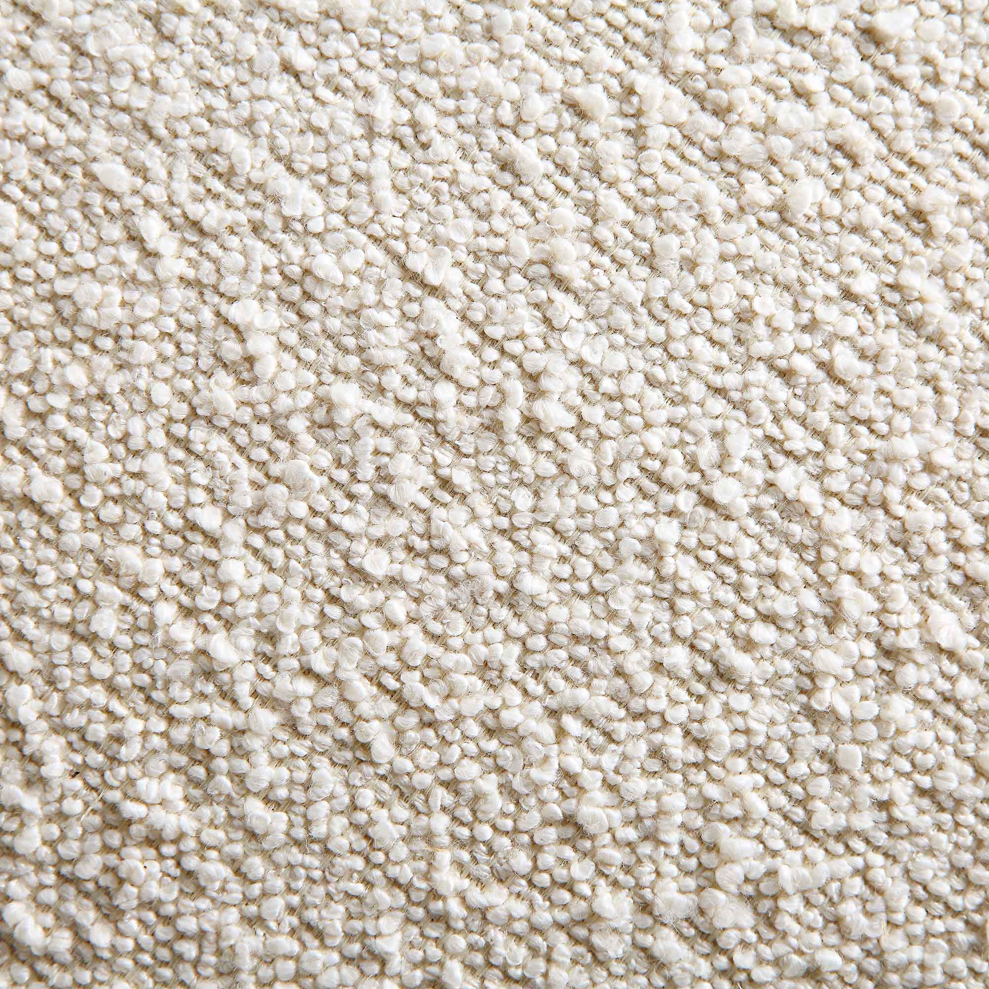 Armchair with Ball Cushion, Ecru Boucle