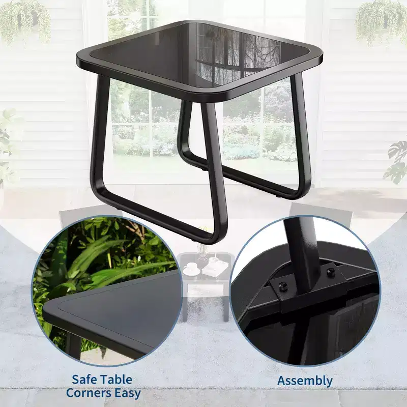 GustoWave 3-Piece Patio Bistro Set With Rocking Chairs, Textilene Mesh And Metal Frame