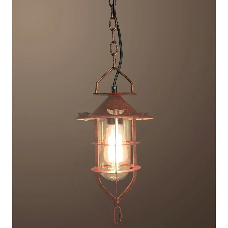 Clarissa 1-light Rusty-style 9-inch Edison Pendant