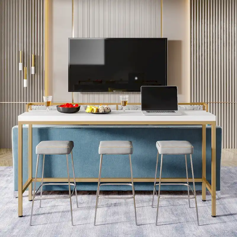 70.9 Extra Long Sofa Console Table, Behind The Couch Table Narrow Entryway Table