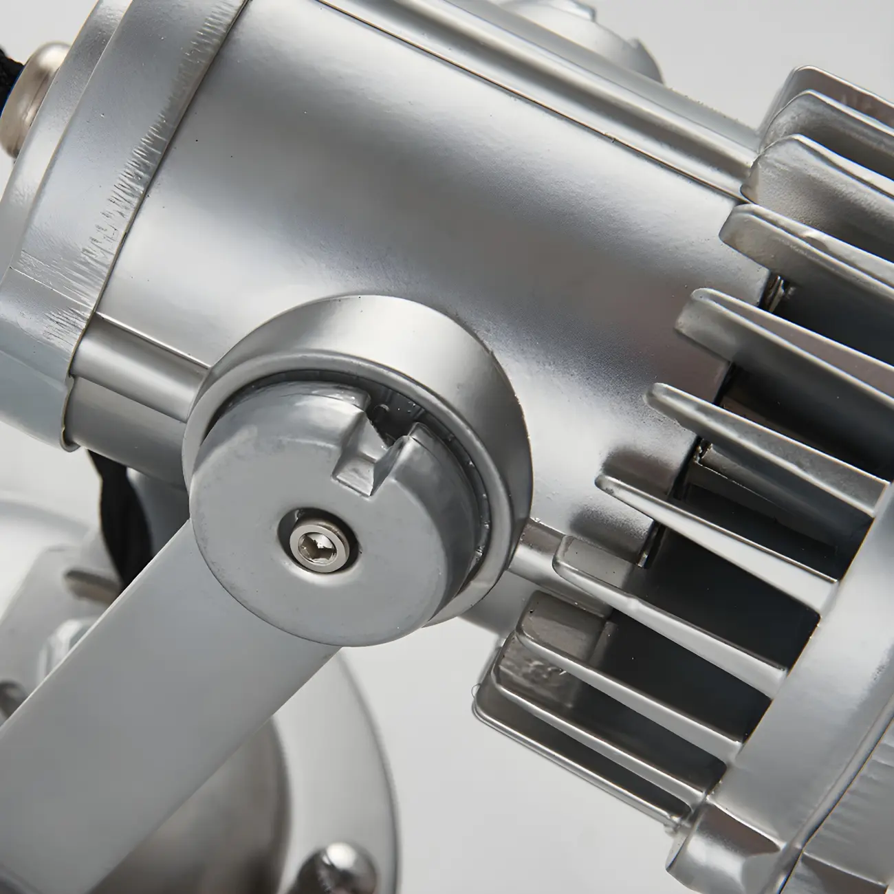 Industrial Metal Silver Prismatic Glass Swing Arm Wall Light