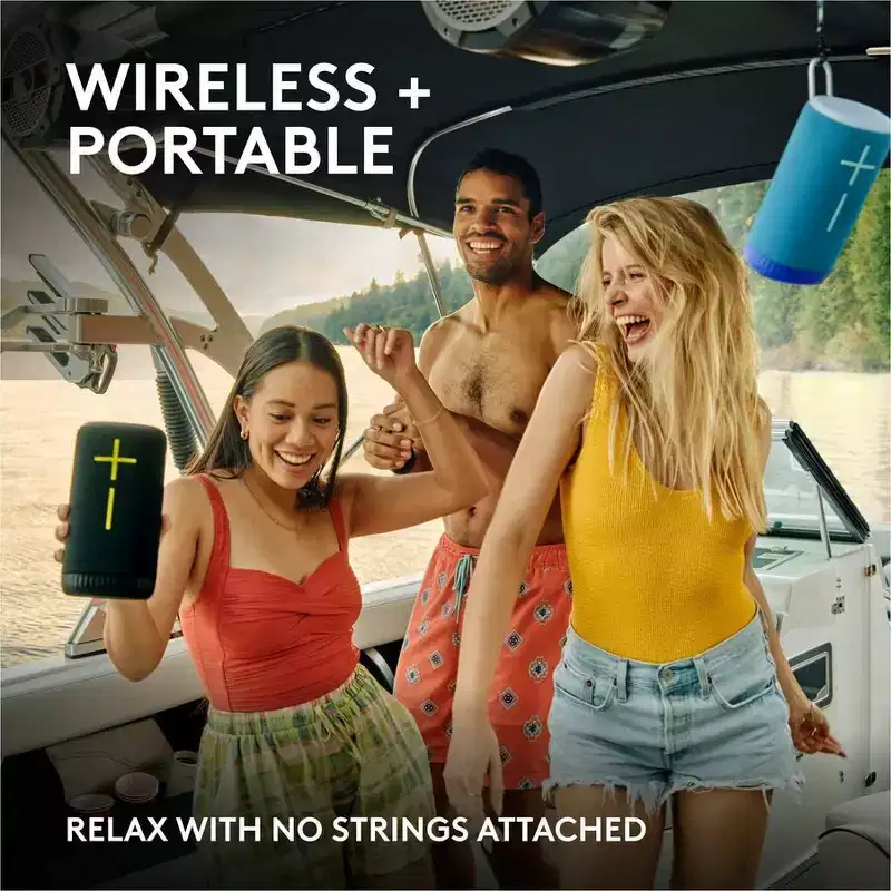 Ultimate Ears EVERBOOM Wireless Bluetooth Portable Speaker Blue - 360-Degree Sound - 20-Hour Battery - Floating Speaker - 180 ft Range