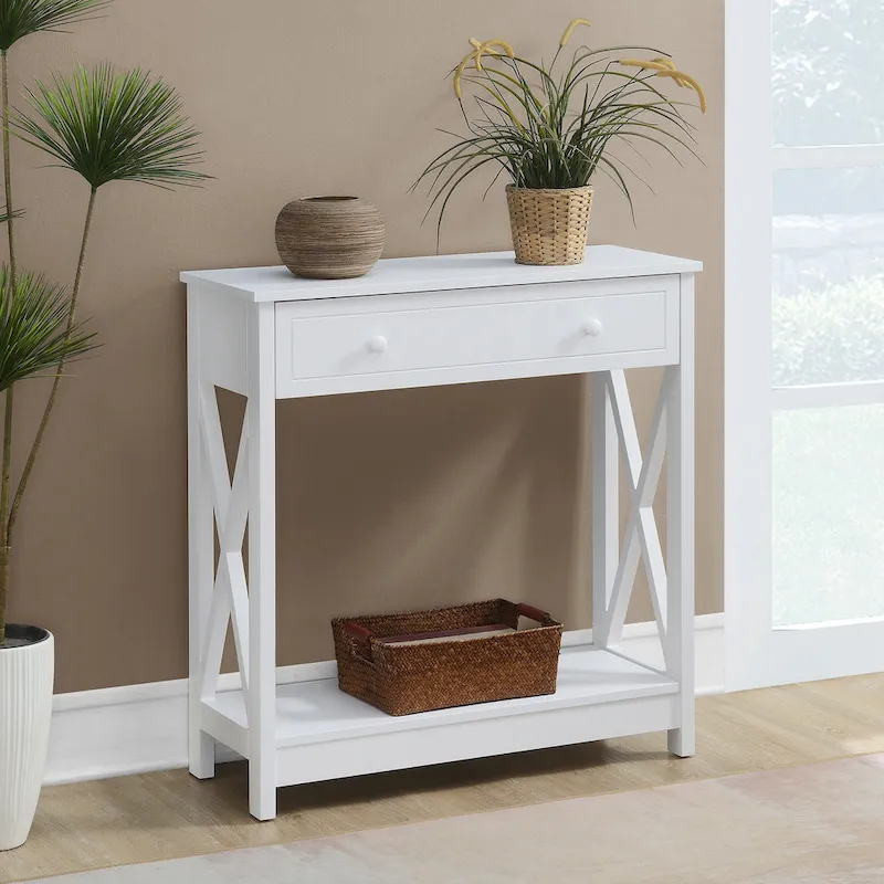 Convenience Concepts 1 Drawer Entryway Hall Table with Shelf