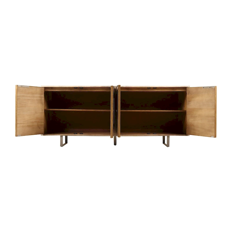 Dayton 72-inch Mid-Century Modern Sideboard In Channeled Mango Wood